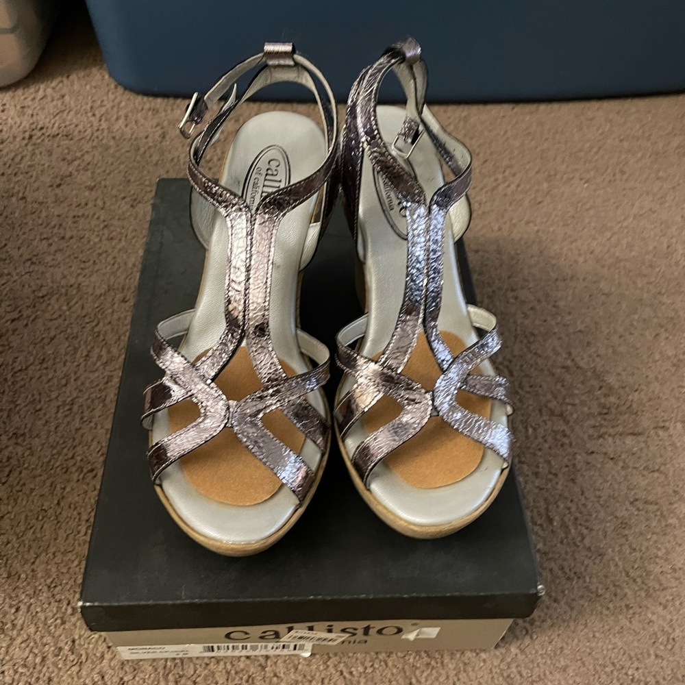 Callisto Pewter color wedges
